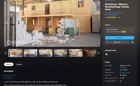 Shoothouse - Killhouse Shooting Range Training Arena 5.7 | Unreal Engine Asset