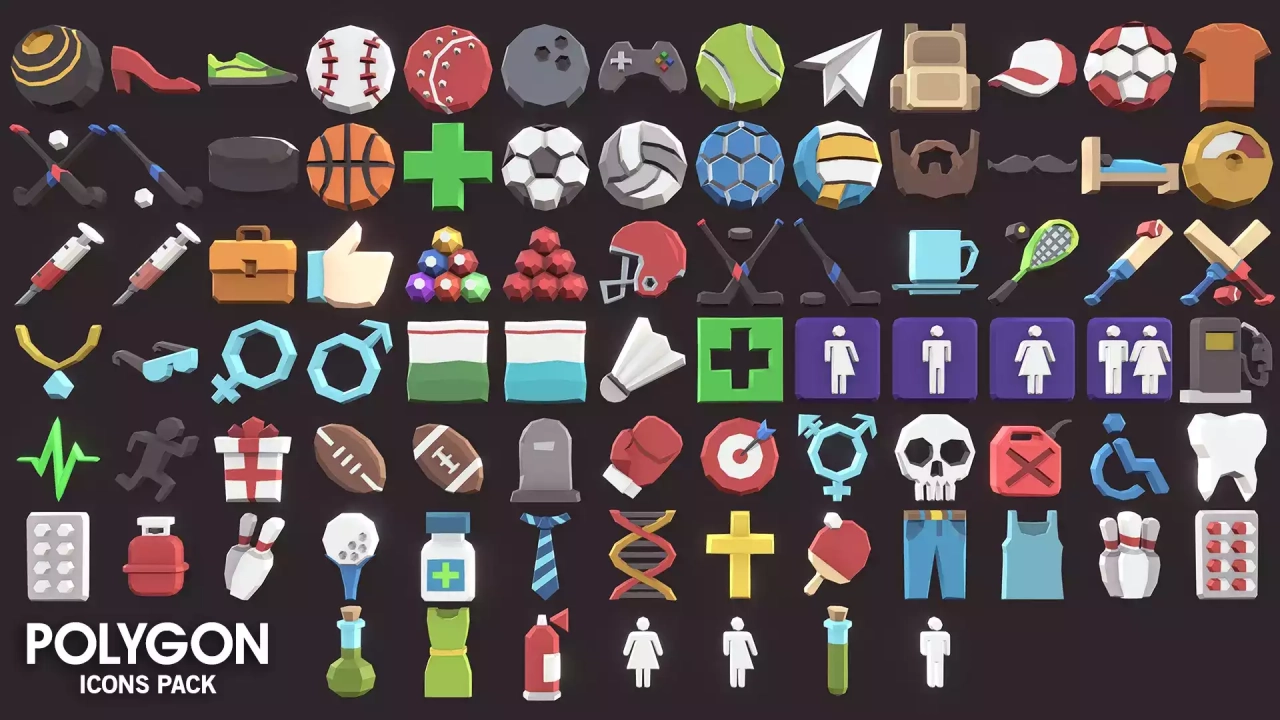 Screenshot #4 - POLYGON Icons Pack - Low Poly 3D Art by Synty
