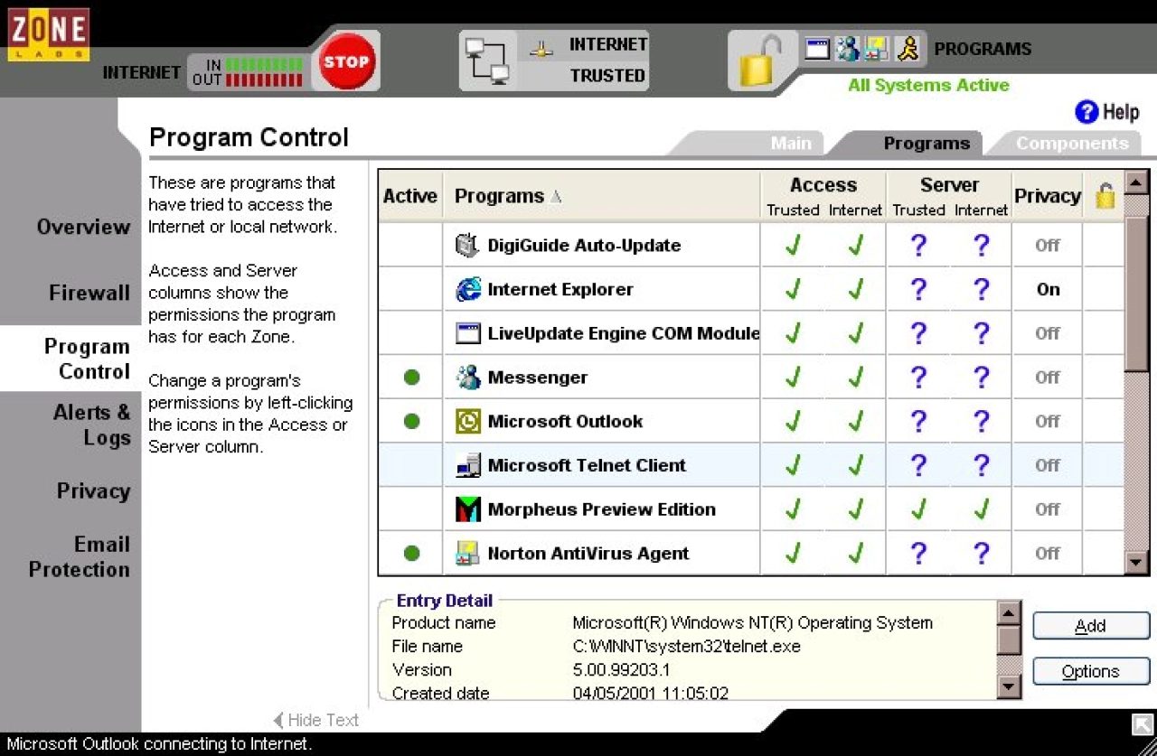 Screenshot #1 - ZoneAlarm Free