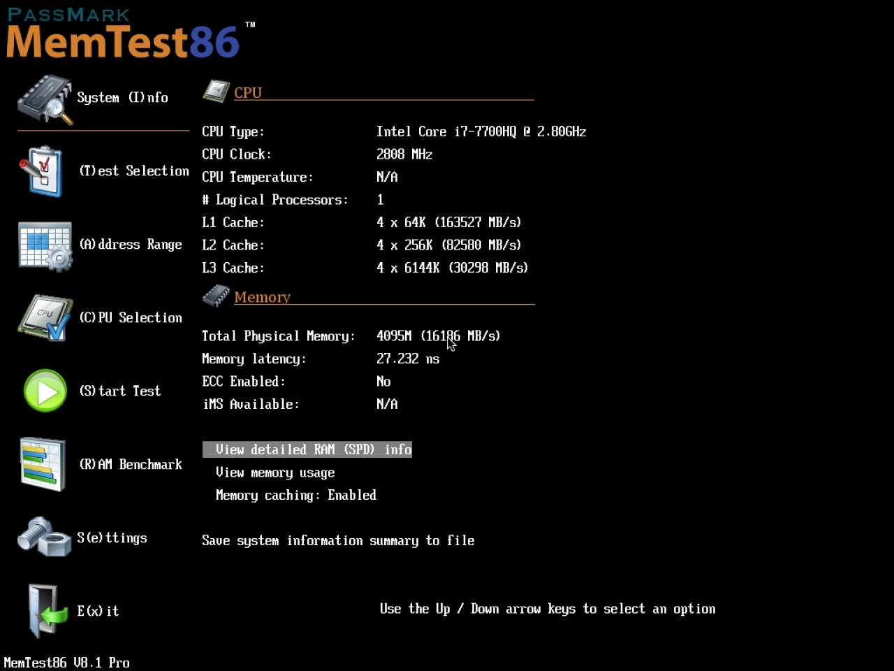 Screenshot #1 - MemTest86