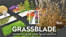 Grassblade v2.6 PRO  - Addon For Grass, Weed, Field, Meadow, Lawn (Blender)