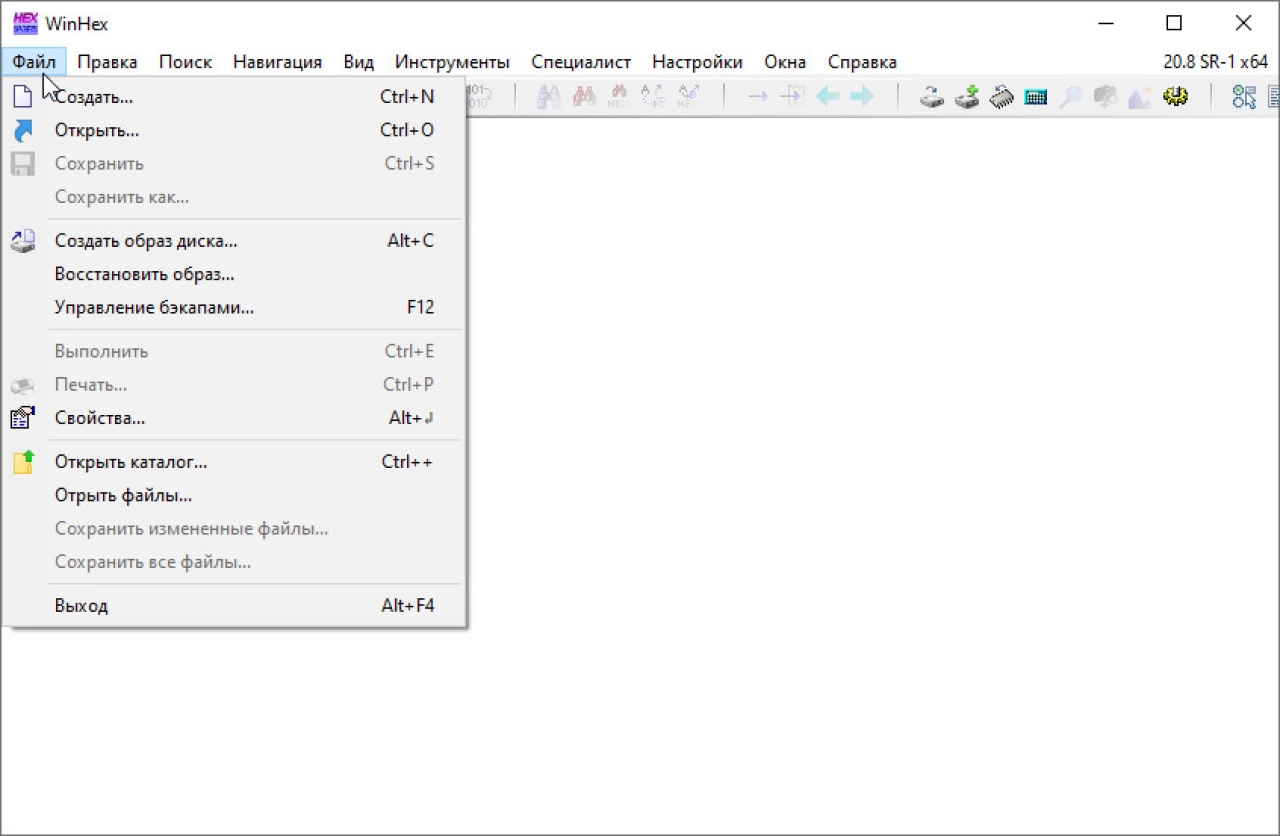Screenshot #1 - WinHex редактор 20.8 SR-1 + ключ (русская версия)