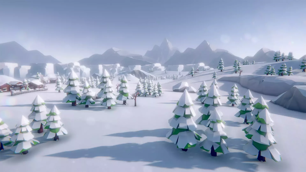 Screenshot #1 - Lowpoly Style Winter Environment