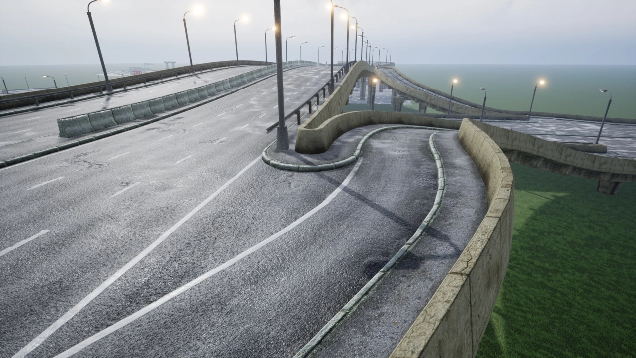 Screenshot #1 - Procedural Road And Highway Tool With Simple Vehicle Traffic UE5