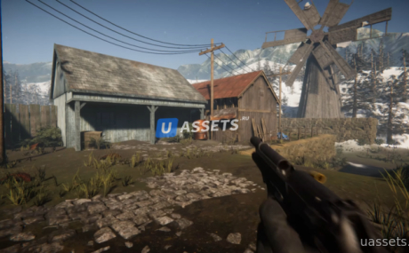 HDRP Mountain Town FPS Map