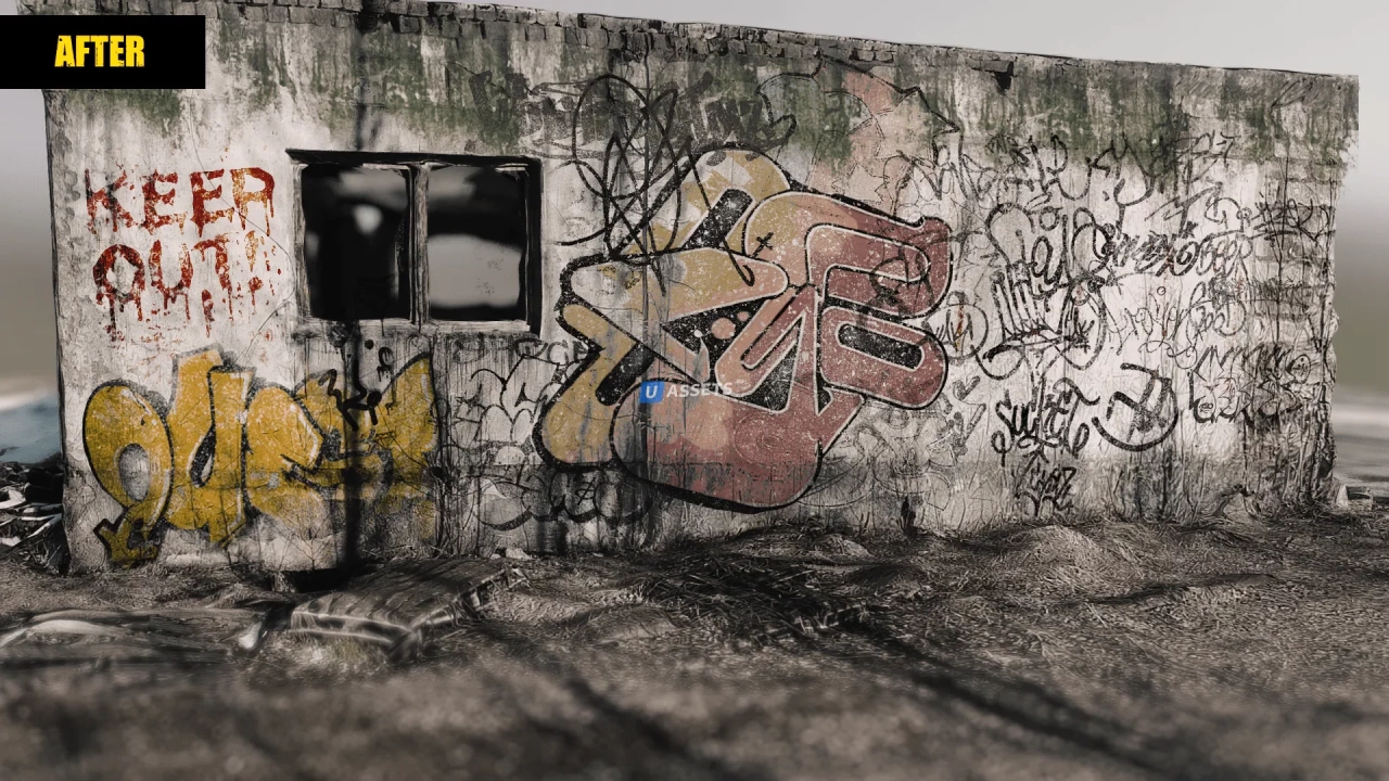 Screenshot #4 - Survival Game Graffiti and Dirt Texture Set