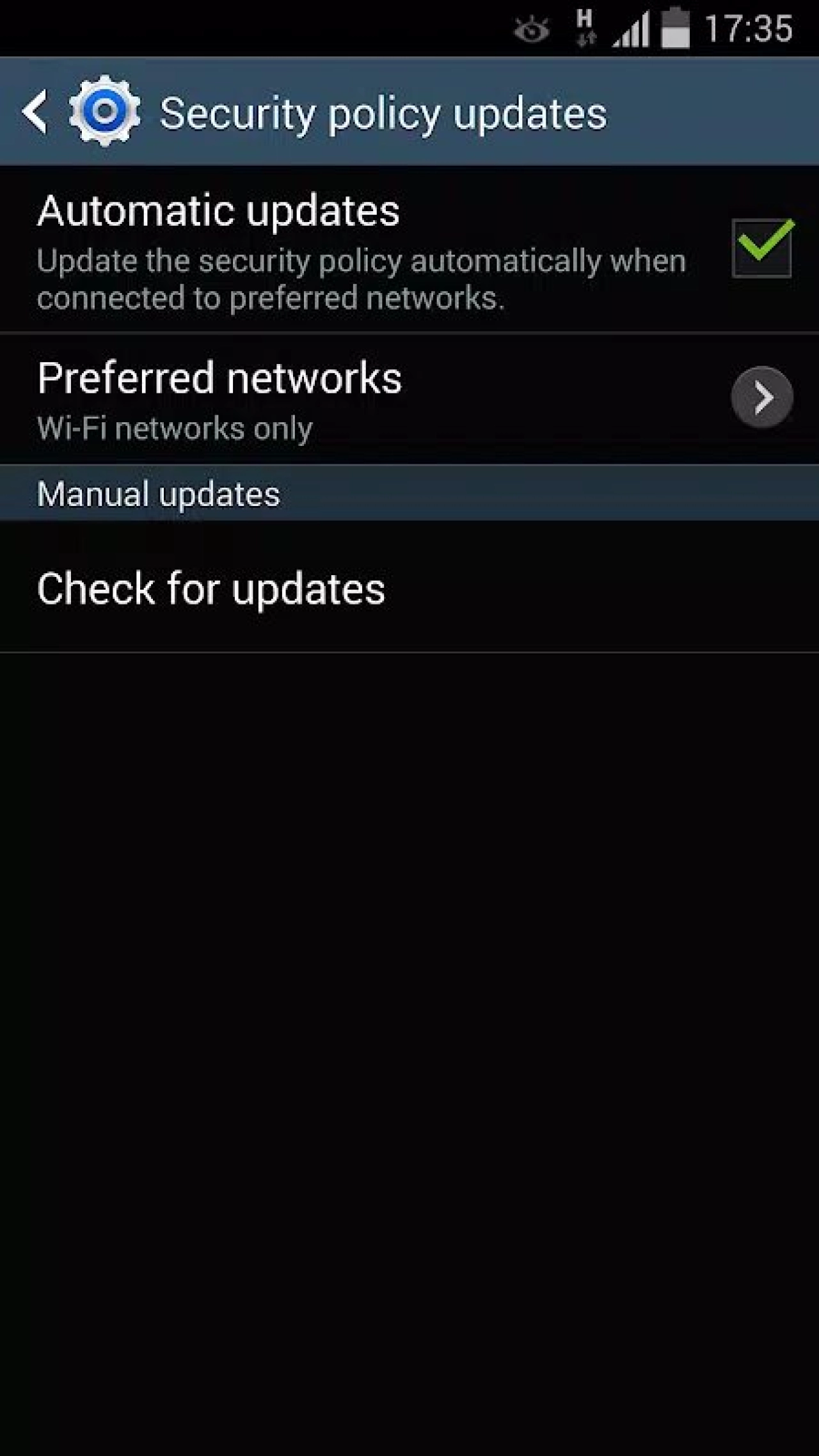 Screenshot #1 - SAMSUNG SECURITYPOLICY 1.0.08.0