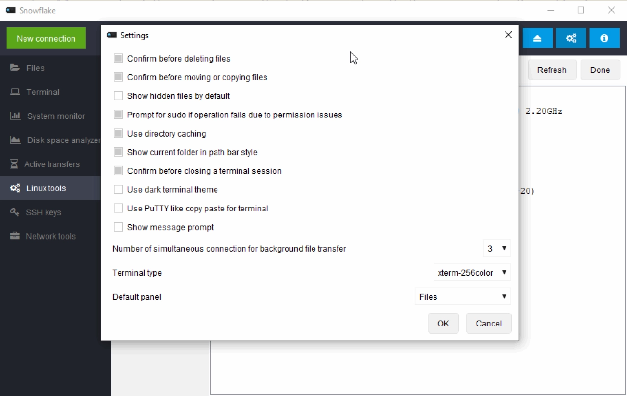 Screenshot #3 - Snowflake SSH-клиент