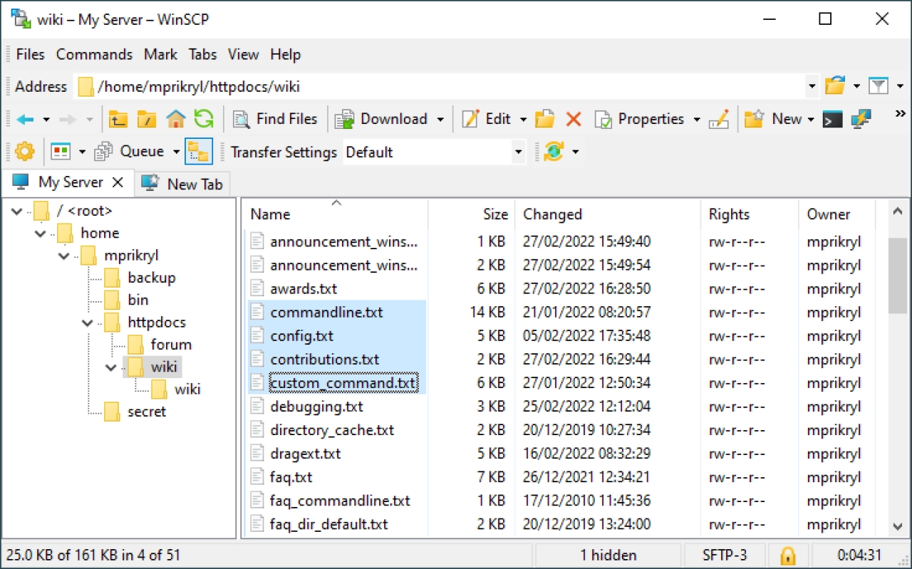 Screenshot #2 - WinsCP v6.3 FTP клиент