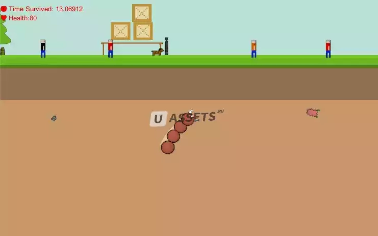 Screenshot #1 - 2D Side Scrolling - Giant Monster Worm Survival KIT