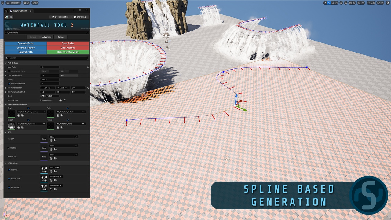 Screenshot #3 - SHADERSOURCE - Waterfall Tool 2 (UE5.7)