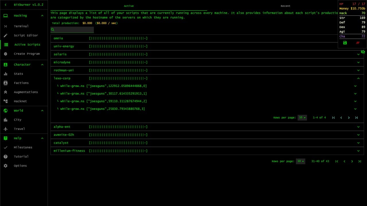 Screenshot #2 - Bitburner
