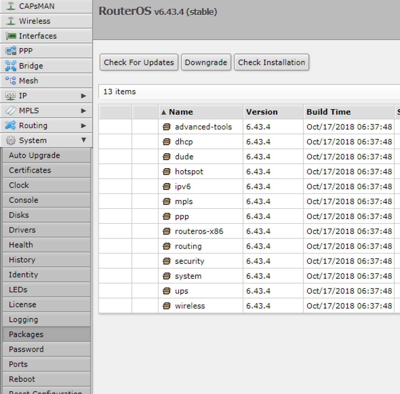 Screenshot #1 - Mikrotik RouterOS v7.13.3