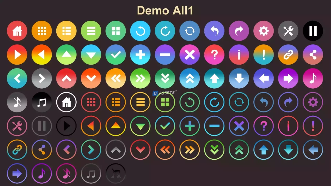 Screenshot #1 - 6000+ Flat Buttons Icons Pack