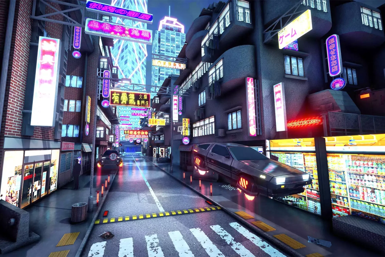 Screenshot #1 - CyberPunk City. VR and Mobile