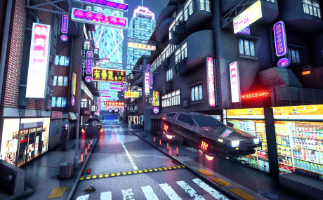 CyberPunk City. VR and Mobile