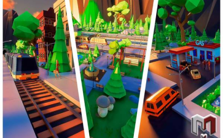 Low Poly City. Asheville