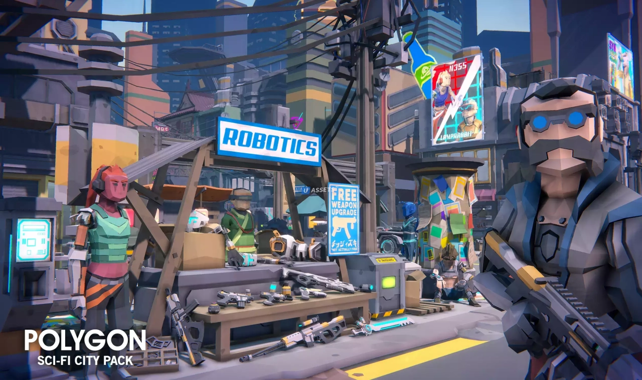 Screenshot #3 - POLYGON Sci-Fi City - Low Poly 3D Art by Synty