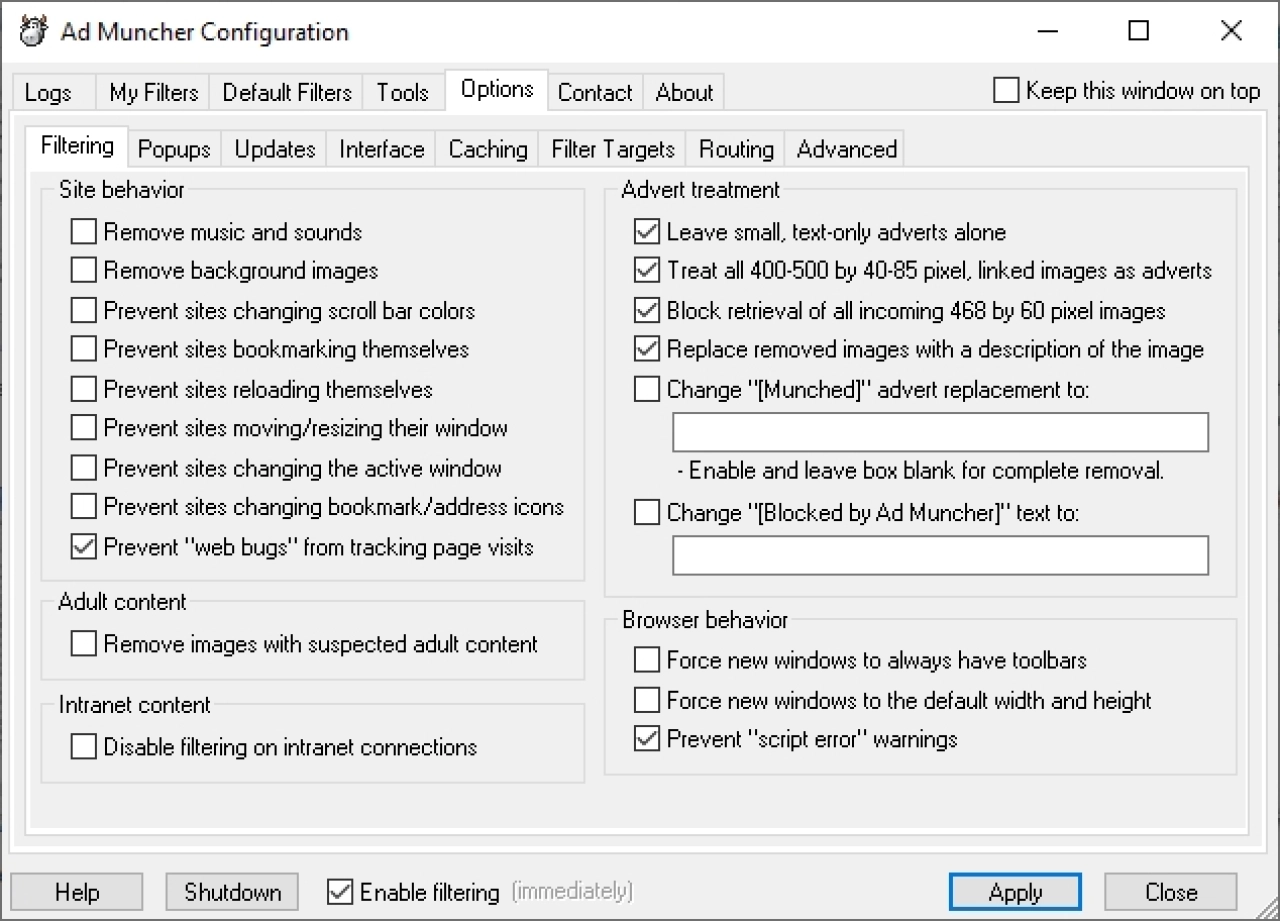 Screenshot #3 - Ad Muncher 4.94 Build 34121  + Руссификатор