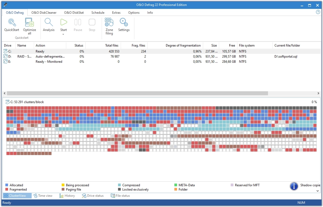 Screenshot #1 - O&O Defrag Professional 28.2.10018 + x64 + Repack + Server + Workstation