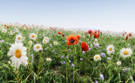 Realistic Grass Flowers Pack