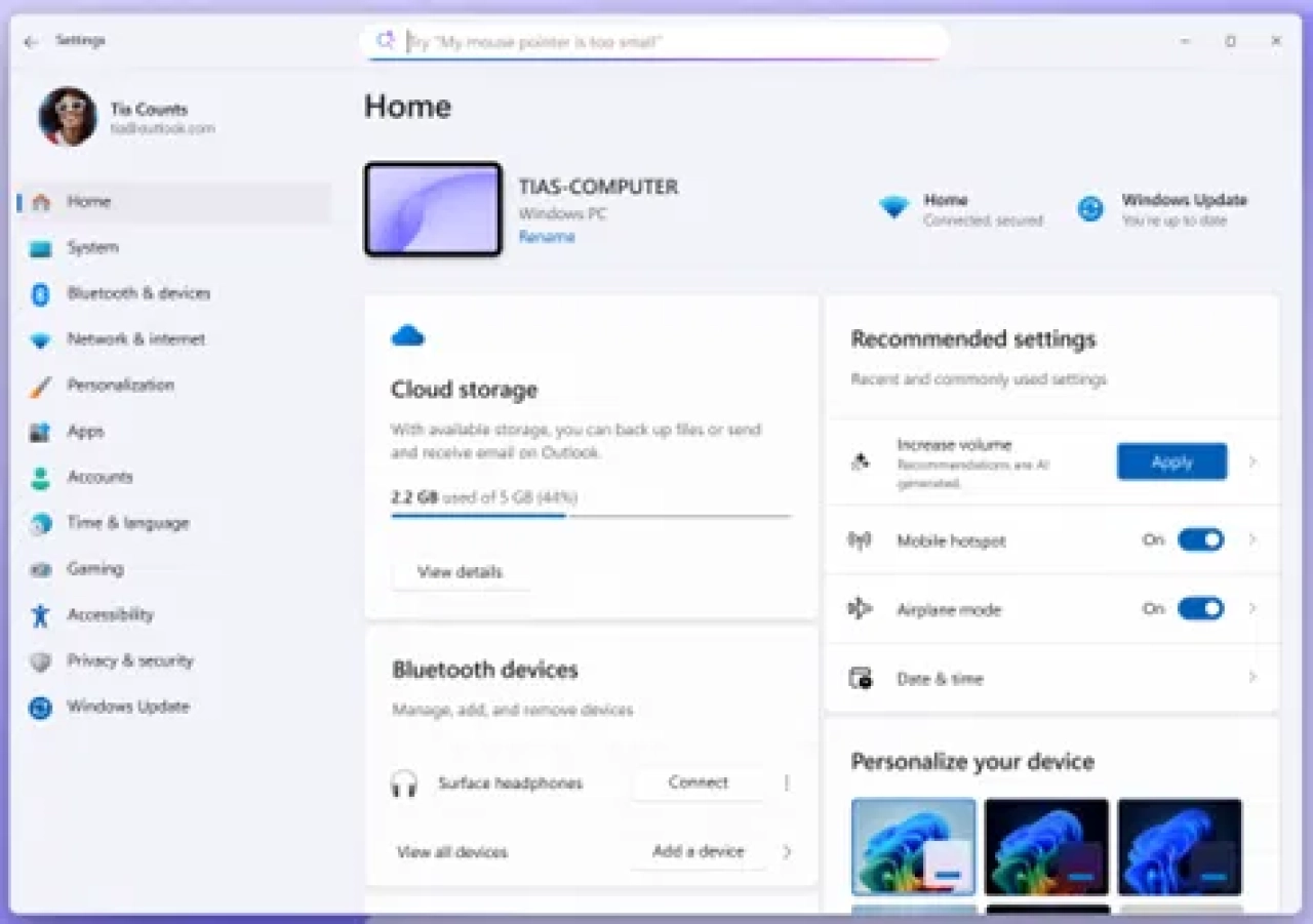 Screenshot #1 - Windows 11 Pro 25H2 Build 26220.6780 Dev