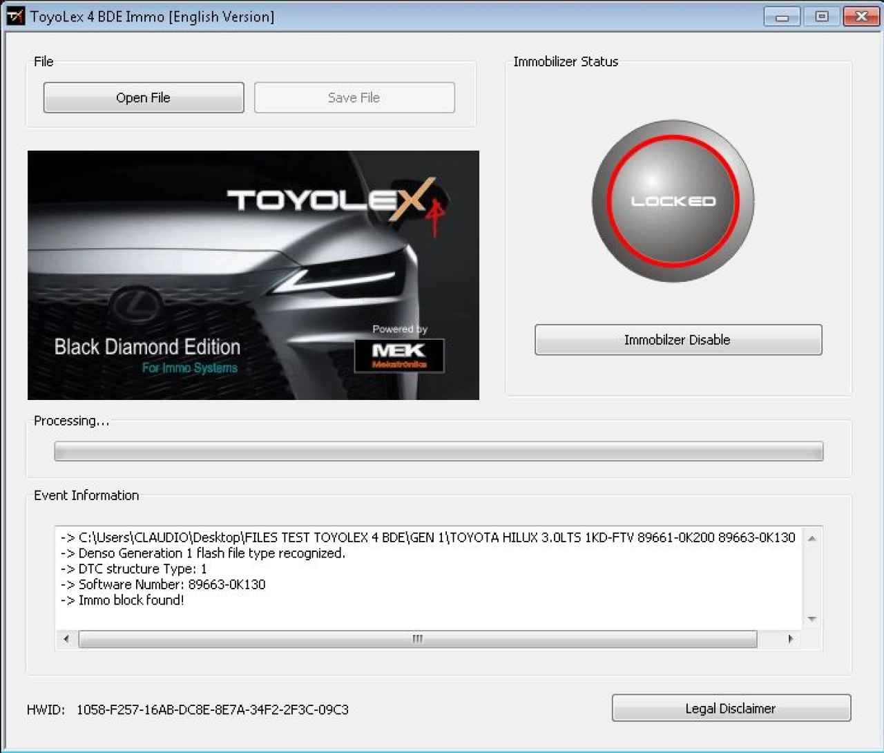 Screenshot #4 - ToyoLex - программа для отключения EGR, Adblue, DPF (и т.д.) для всех поколения Denso Toyota и Lexus