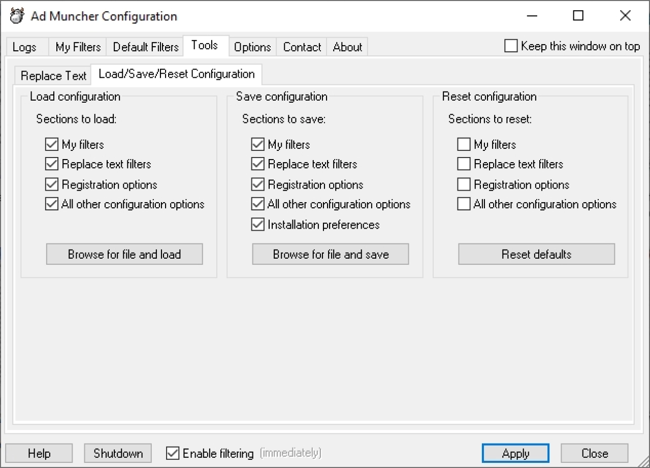 Screenshot #2 - Ad Muncher 4.94 Build 34121  + Руссификатор