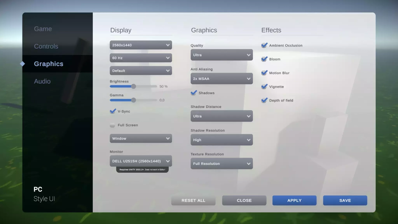 Screenshot #1 - Settings & Game Options - Unified Menu
