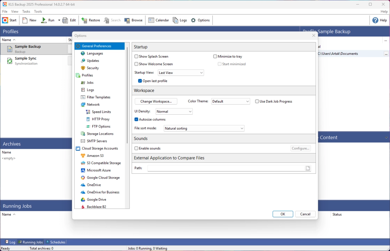 Screenshot #2 - KLS Backup 2025 Professional 14.0.2.7