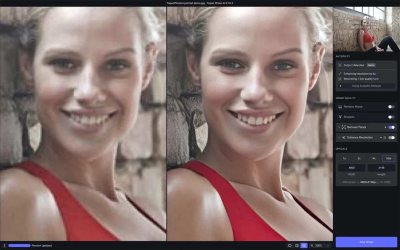 Screenshot #1 - Topaz Photo AI Pro v4.0.2 (Repack) + Offline Models