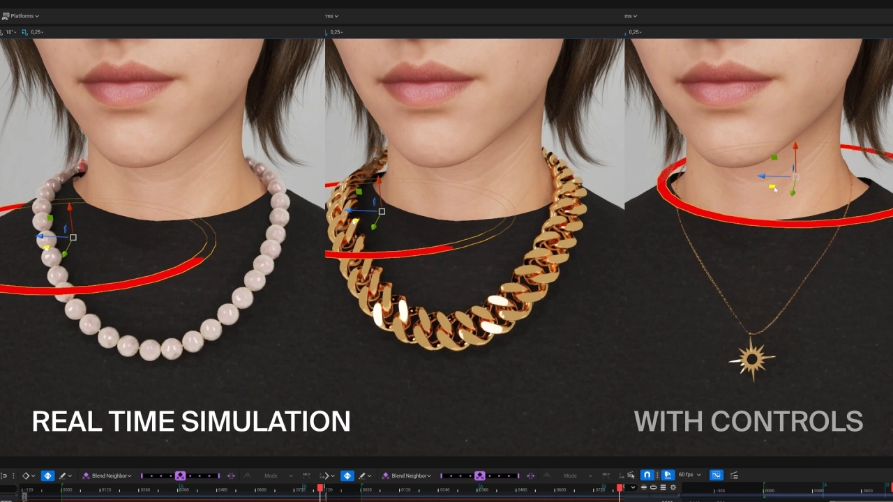 Screenshot #1 - Real-Time Physics Necklaces for MetaHumans (5.6)
