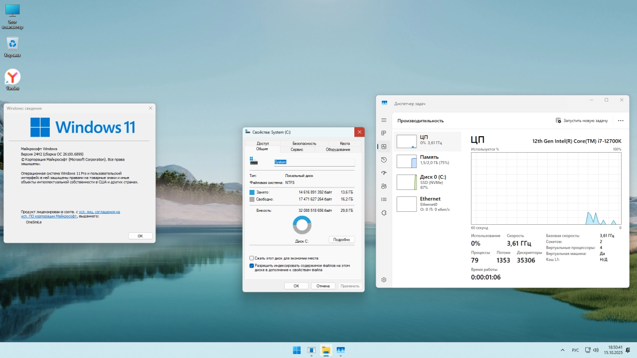 Screenshot #2 - Windows 11 Pro by OneSmiLe 24H2 build 26100.6899