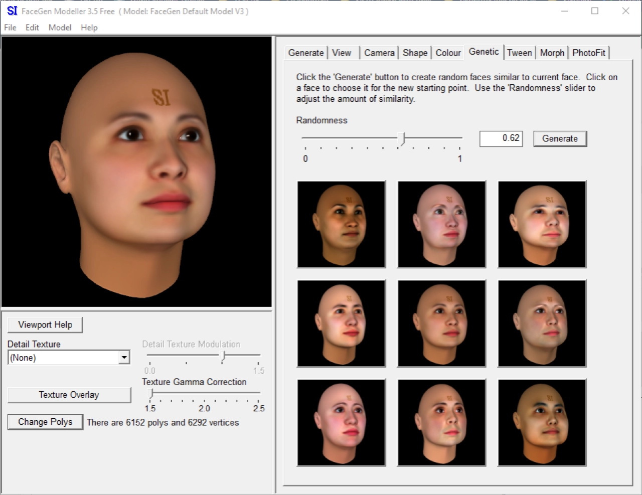 Screenshot #2 - FaceGen Modeller