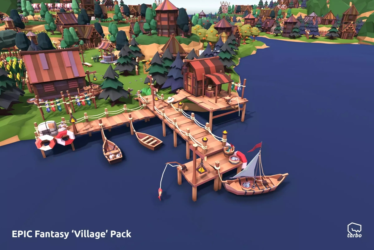 Screenshot #1 - EPIC Fantasy Village - Low Poly 3D Art