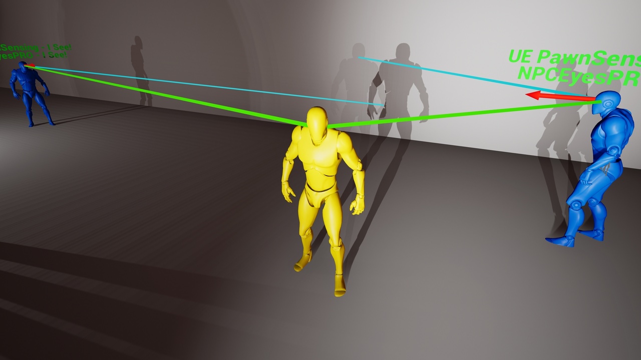 Screenshot #2 - NPC Eyes Sight System - PRO. NPCs can see shadows! UE5.5  v1.3.5