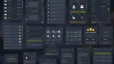 Screenshot #3 - Flat Dark Themed GUI / UI Kit - over 600 PNG