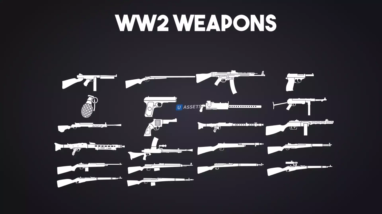 Screenshot #1 - Weapon Icons - (WW1, WW2, Modern) Handcrafted - 2K