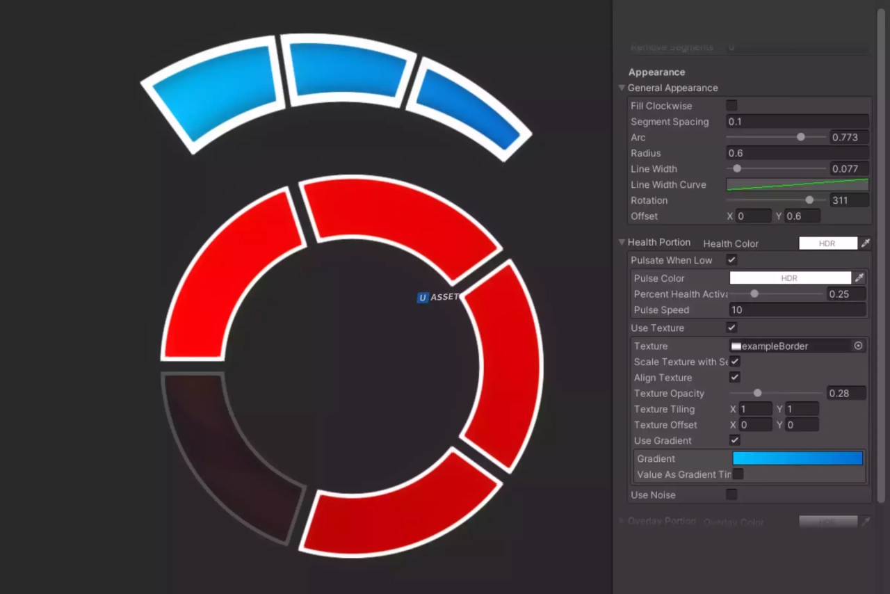 Screenshot #2 - Procedural Circular Health and Progress Bars Pro v8.8
