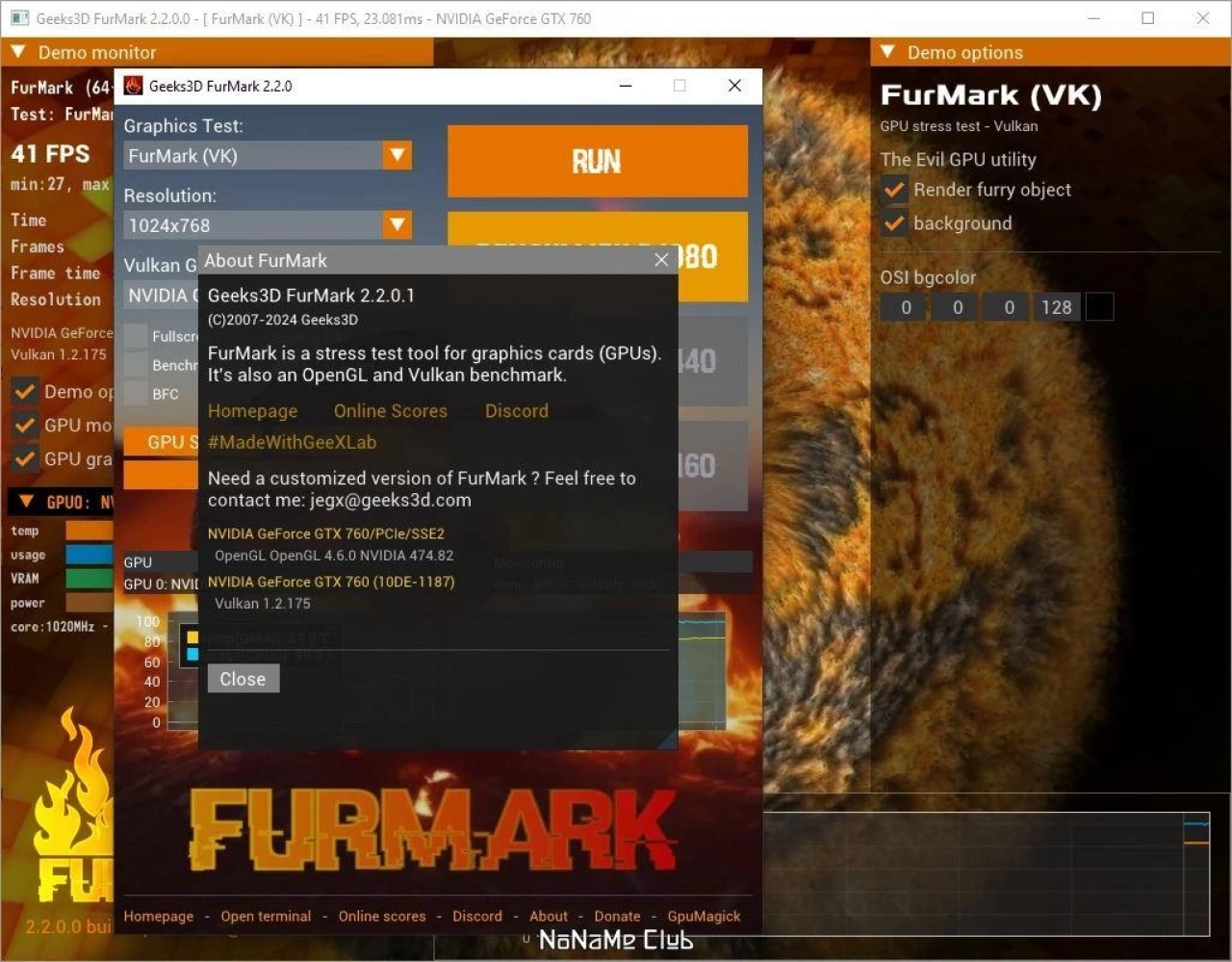 Screenshot #4 - FurMark 2.2.0.1