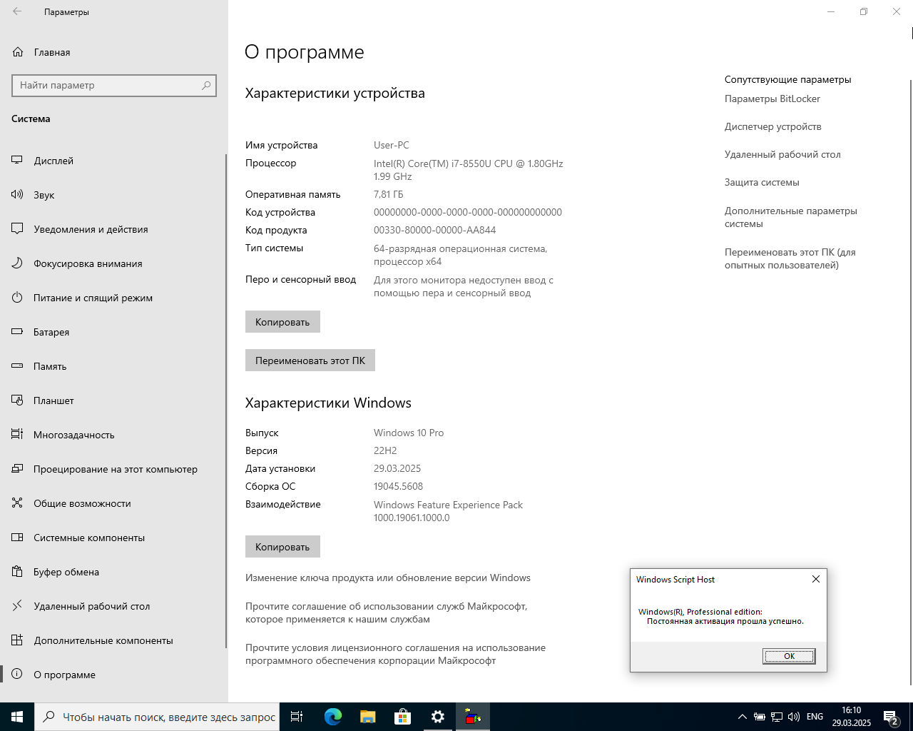 Screenshot #2 - Windows 10 Русская 22H2 [19045.5608] 3in1 x64 WPI by AG 03.2025