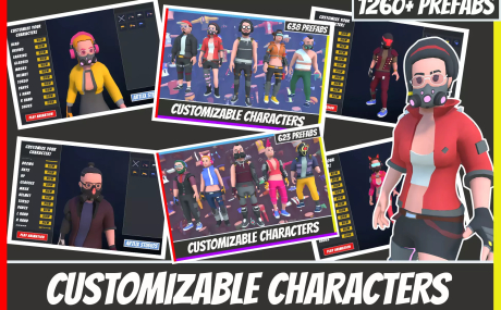 Customizable 3D Cyberpunk Characters