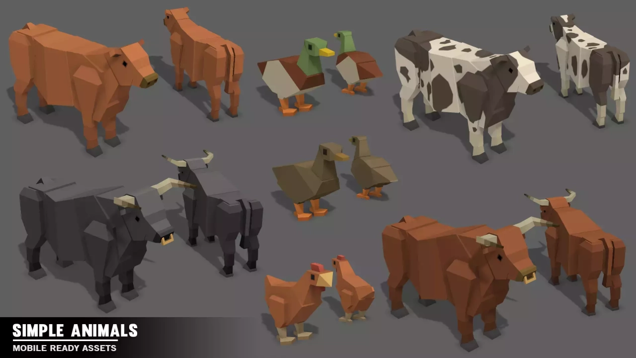 Screenshot #3 - Simple Farm Animals - Cartoon Assets