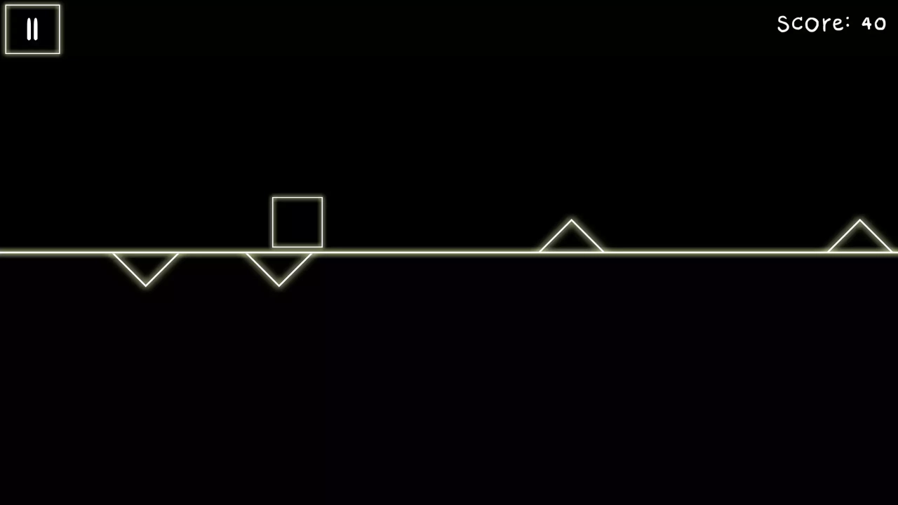 Screenshot #2 - Infinite 2d line runner - avoid triangle obstacles