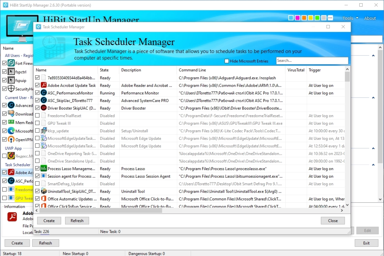 Screenshot #4 - Управление автозагрузкой HiBit Startup Manager 2.6.30 + Portable