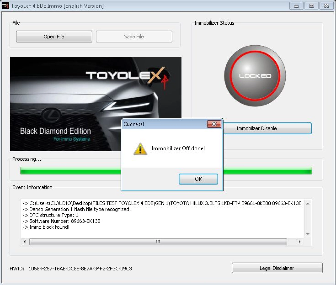 Screenshot #5 - ToyoLex - программа для отключения EGR, Adblue, DPF (и т.д.) для всех поколения Denso Toyota и Lexus