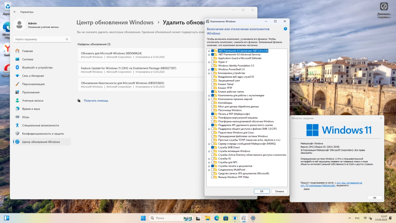 Screenshot #3 - Windows 11 Pro 23H2 Build 22631.5039 Full Март 2025