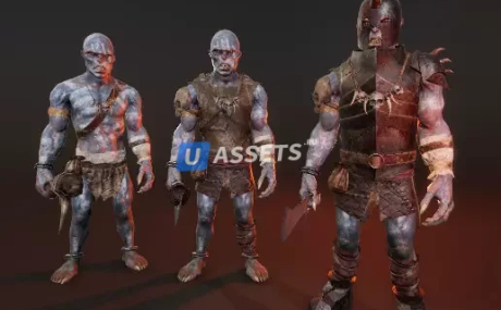 PBR Blue Orc Animated Characters Pack