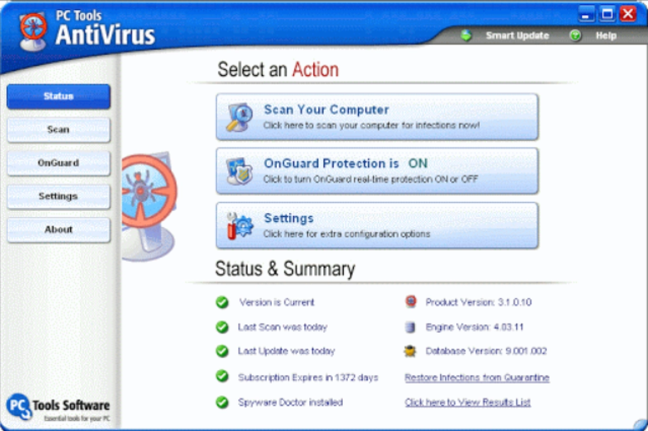 Screenshot #1 - PC Tools AntiVirus Free