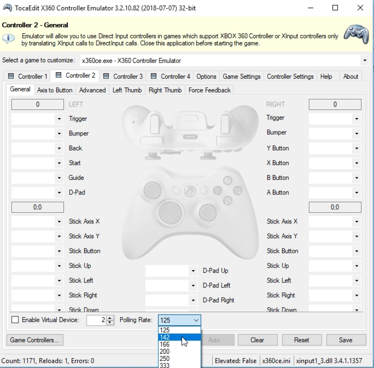Screenshot #1 - x360ce